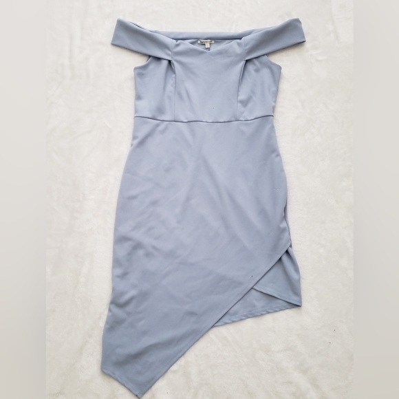 Charlotte Russe Dresses & Skirts - Charlotte Russe Young Women's Off Shoulder Asymmetric Mini Dress Light Blue L
